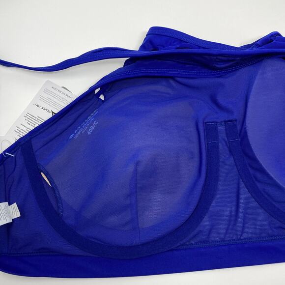 NWT Athleta High Neck Loop Bikini Top 40B/C Bra Cup Sapphire Blue 210979 XL - Picture 6 of 16